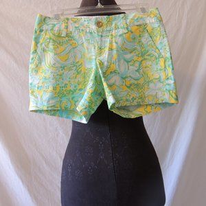 NWT Lilly Pulitzer Sz 00 Callahan Shorts Dandelion Yellow Beach Gypsies Cotton